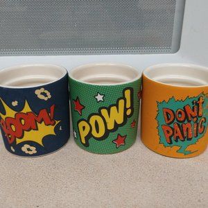 Superheroes style Ceramic 2-in container holder for plants candles pens makeup